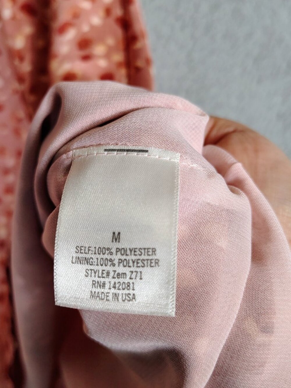 Francesca’s Blue Rain Mini Dress Women M Pink Dotted Print Satin Puff Sleeve NWT - Picture 11 of 11